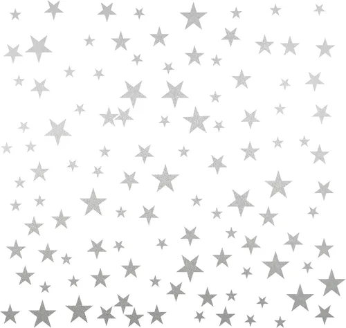 Calcomanías de vinilo con diseño de estrellas para cuarto de bebé, dormitorio, habitación de niños o niñas, sala de juegos, aula, sala de estar Plata
