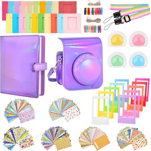 Miniatura 12 de Sunmns Mini 12 Kit de accesorios para cámara instantánea, paquete de accesorios compatible con cámara instantánea Instax Mini 12, incluye estuche