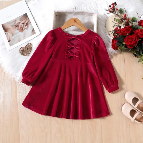 Miniatura 15 de IDOPIP Vestido tutú de terciopelo para niñas pequeñas, vestido de manga larga para princesa, Navidad, cumpleaños, fiesta, boda, vestidos de otoño e