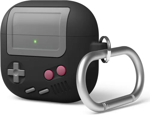 elago AW5 - Funda compatible con AirPods 4 (2024), compatible con AirPods de 4ª generación, funda clásica retro con diseño de consola de juegos Negro
