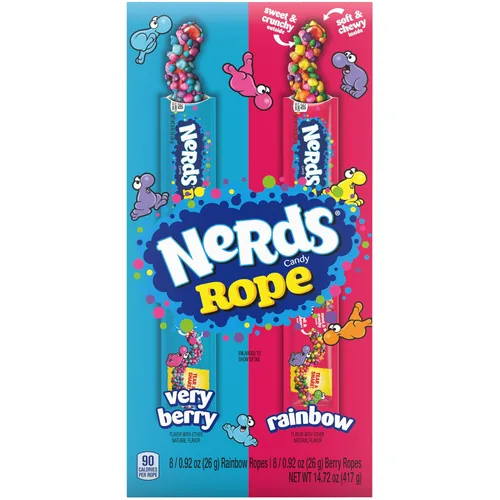 Miniatura 7 de NERDS Cuerda, caramelo, caja variada, arcoíris y muy bayas, 0.92oz (16 unidades)