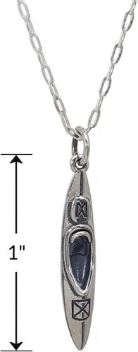 Miniatura 2 de Sterling Silver Kayak - Camping and Adventure - Nautical and Marine Themed Charm Necklace, 18