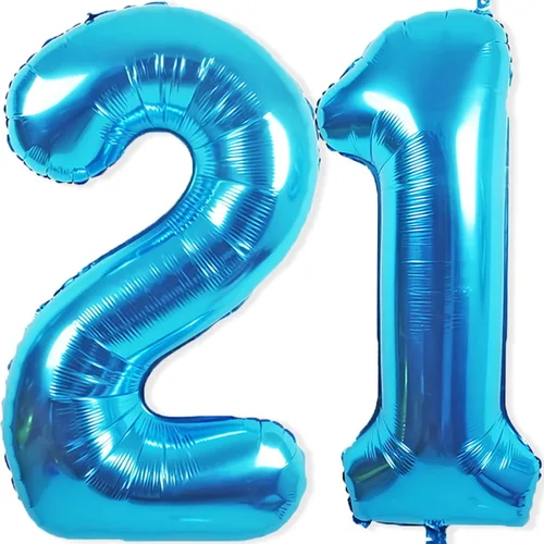 Miniatura 18 de Globos gigantes de papel aluminio azul del número 20 de 40 pulgadas, globos gigantes de helio número 20 para niños y niñas, decoraciones de azul