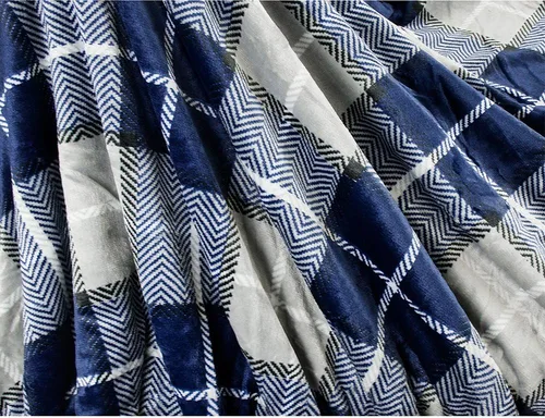 Miniatura 5 de PAVILIA Premium Manta de cama de vellón sherpa a cuadros tamaño individual, súper suave, acogedora, afelpada, microfibra ligera, reversible
