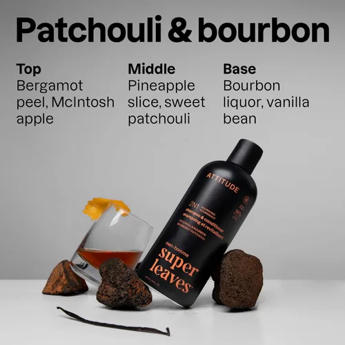 Miniatura 3 de ATTITUDE Champú y acondicionador 2 en 1 para hombre, nutritivo para cabello seco y cuero cabelludo, con pantenol y ginseng, 97% ingredientes