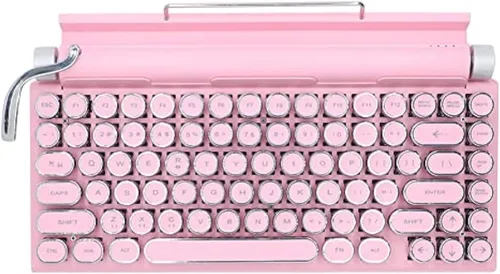 Miniatura 8 de Teclado mecánico de 83 teclas Punto Retro Máquina de escribir Teclado Bluetooth inalámbrico, mecánico de juegos, Interruptor azul anti-fantasma