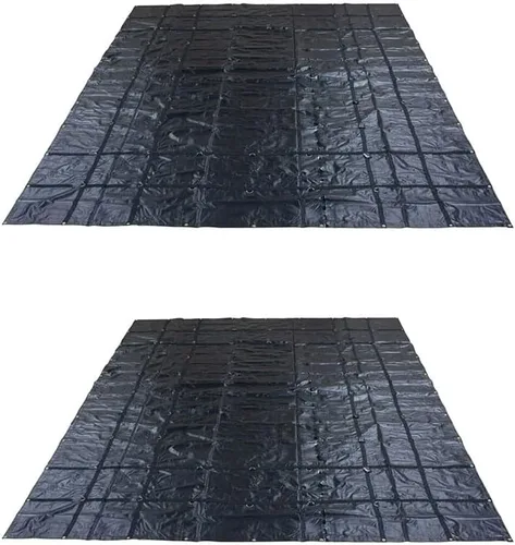 Miniatura 9 de Mytee Products Lona de acero de 18 onzas con caída y solapa de 4 pies, para camiones de 16 x 24 pies, lona impermeable de vinilo negro resistente