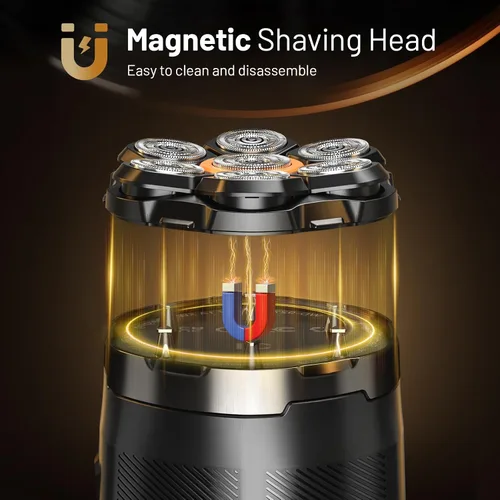 Miniatura 10 de Afeitadora de cabeza para hombres calvos: maquinilla de afeitar eléctrica 7D - Afeitado en seco y húmedo - Kit de aseo profesional para calvos