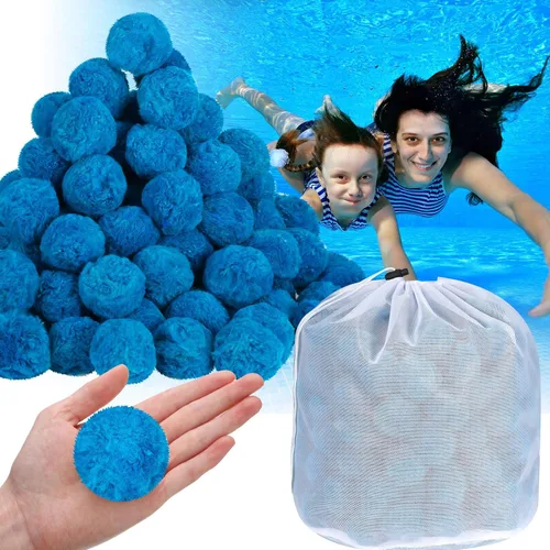 Zubebe Filtro de piscina de 4.6 libras, medios de filtro de fibra para piscina, filtros de arena y centro de baño, bañeras, spas, acuarios, suciedad