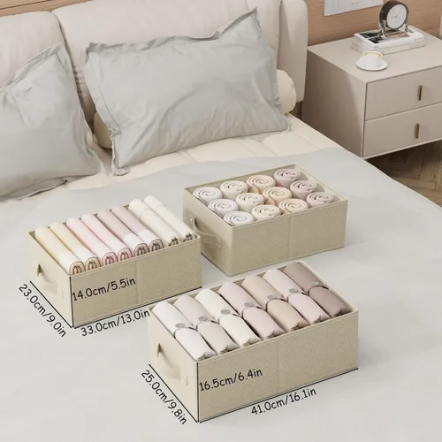Miniatura 4 de Organizador plegable para guardar ropa, cajas de almacenamiento para organizar el hogar, cestas cúbicas de tela, para oficina y armario, gris