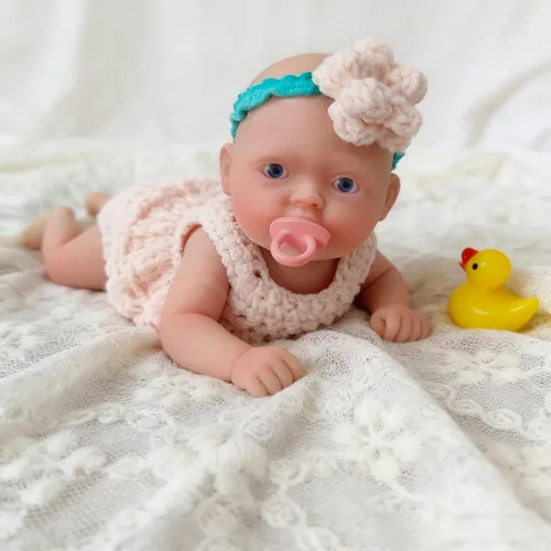 Miniatura 6 de Mire & Mire Muñecas Reborn de bebé 12" Niña Micro prematura Muñeca recién nacida realista de silicona de cuerpo completo con ojos abiertos