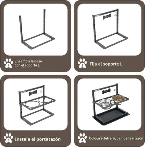 Miniatura 6 de Cuencos elevados con comedero lento para perros grandes y medianos, soporte elevado, ajustable y antideslizante con 2 cuencos de acero inoxidable