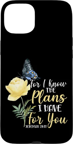 Miniatura 9 de iPhone 16 Christian Bible Verse Butterfly Rose Flower Jeremiah 29:11 Case