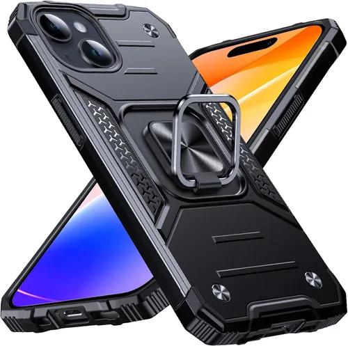 Miniatura 96 de Anqrp Funda resistente para iPhone 6/7/8/SE/SE2 con soporte de anillo mejorado y agarre, grado militar, a prueba de golpes, resistente y robusta
