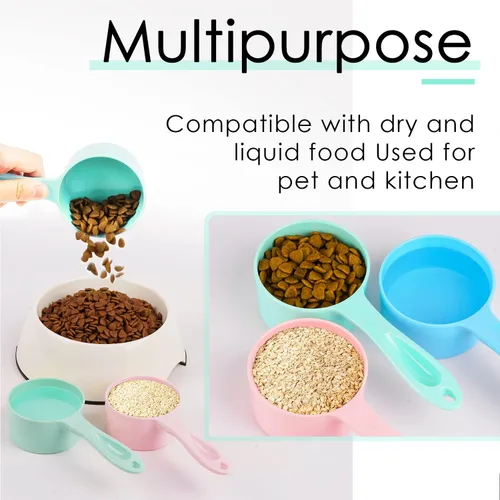 Miniatura 4 de Super Design Cuchara de comida para perros de 1/2 taza para contenedor, cuchara medidora de melamina para perros, gatos, pájaros y conejos, cuchara