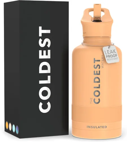 Miniatura 53 de Coldest - Botella para agua con tapa que incluye pajilla, térmica y metálica (acero inoxidable), para hombres y mujeres, color morado