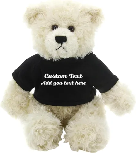 Oso de peluche personalizado Brandon crema de 12 pulgadas, osos de peluche personalizados, gran regalo para San Valentín, graduación, cumpleaños,