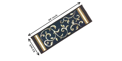 Miniatura 2 de Gloria Peldaños Antideslizantes con Respaldo de Goma de Pelo Bajo, Alfombrillas para Escaleras, (Juego de 7), (8.5" x 26", Azul Marino 1933)