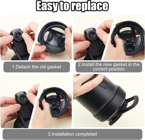 Miniatura 5 de 8 piezas de repuesto de junta de tapa para botella de licuadora, Strada Flip Shaker Cup Water Bottle Parts Accesorios, anillo de sello de silicona