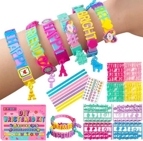 Kit de fabricación de pulseras de la amistad para niñas, regalos de Navidad, kits de arte y manualidades para niños, kit de fabricación de joyas