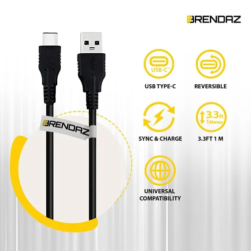 Miniatura 2 de BRENDAZ Cable USB C a USB A de carga y sincronización compatible con Samson Q9U XLR/USB Mic, Go Mic Video Micrófono USB portátil (USB tipo C a A)