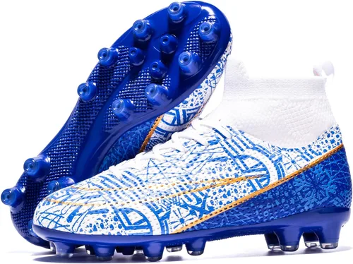 Miniatura 7 de Boys Girls Soccer Cleats Indoor Soccer Shoes High Top Training Youth Football Cleats Outdoor Soccer Shoes