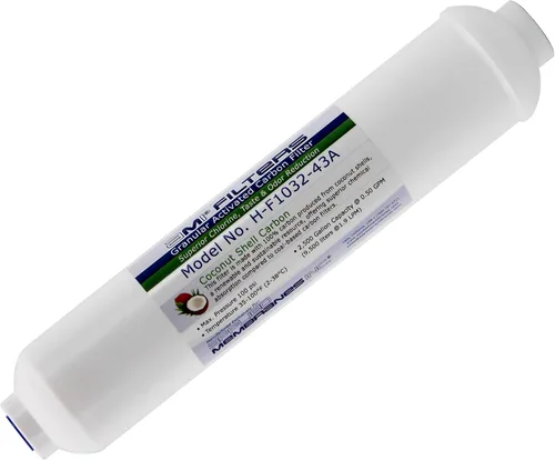Filtro de agua de carbono en línea, 10 pulgadas de longitud, rosca hembra de 1/4 de pulgada, para sabor y olor a cloro o filtro de poste para RO