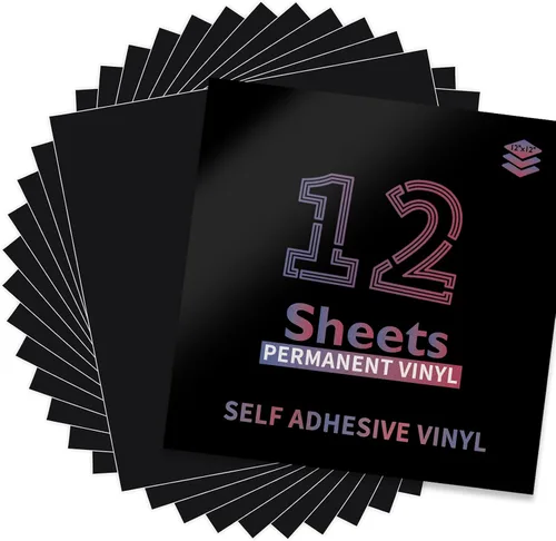 Miniatura 8 de Lya Vinyl Paquete de 12 vinilos permanentes de color rosa intenso brillante, hojas de vinilo autoadhesivas de 12 x 12 pulgadas para calcomanías