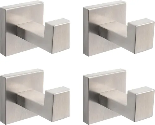 Miniatura 18 de NearMoon Ganchos cuadrados para toallas de baño -SUS304 de acero inoxidable para colgar batas, ganchos resistentes para baño, sala de estar, hotel