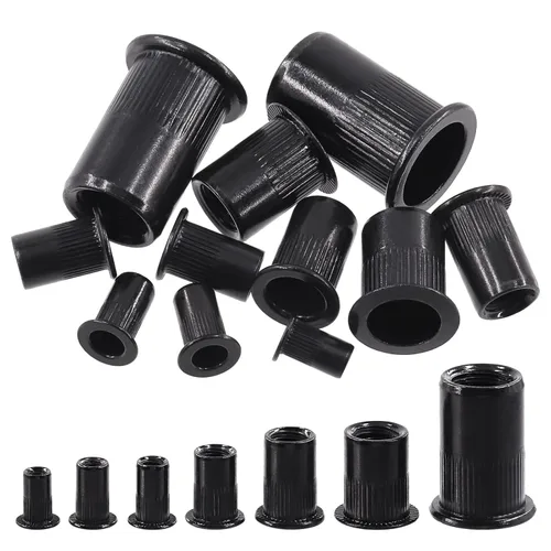 Miniatura 8 de Swpeet Kit de 180 tuercas remachadoras de 7 tamaños, UNC 5/32"-32#8-32" #10-24" 1/4"-20 5/16"-18 3/8"-16 1/2"-13, tuerca remachadora de acero al