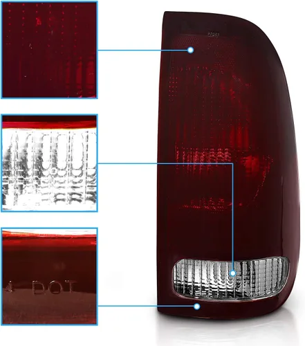 Miniatura 3 de AmeriLite Juego de lámparas de freno para Ford F-Series F150 F250 F350 SuperDuty color rojo humo estilo fábrica OE conjunto de luces traseras
