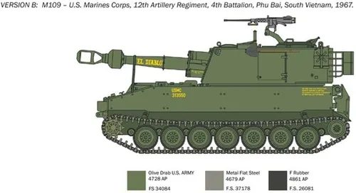Miniatura 6 de Italeri -6589 M109 A2/A3/G, Escala 1:35, Kit de Modelo, Modelo de Plástico para Ensamblar, Modelado, Verde, IT6589