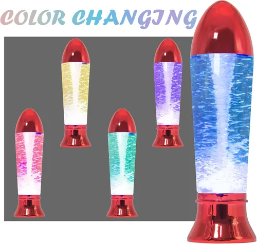 Miniatura 3 de YAKii - Lámpara de tornado LED que cambia de color, 10.5", juguete de ciencia que genera un tornado, funciona con pilas o un cable USB. Rojo