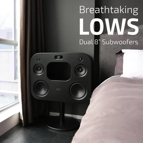 Miniatura 3 de Fluance Fi70 Sistema de música inalámbrico de alta fidelidad de tres vías con potente amplificador y subwoofers dobles de 8 pulgadas (ceniza negra)