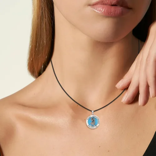 Miniatura 104 de Collar de plata de ley 925 con medalla de San Patrón, colgante de protección católica, amuleto, joyería religiosa para hombres y mujeres