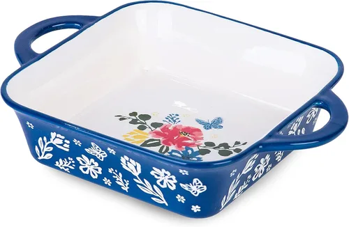 Cacerola de 8x8 para hornear, cacerola para brownie, plato para cacerola de cerámica, cacerola cuadrada, juego de cacerolas cuadradas para horno