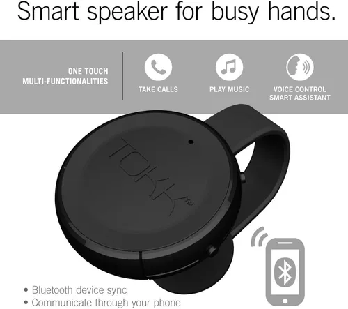 Miniatura 3 de TOKK Smart Wearable Assistant manos libres Bluetooth altavoz teléfono, negro (TOK-00329)