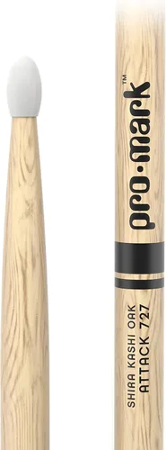 Miniatura 2 de ProMark Baquetas de batería Classic Attack 727 Shira Kashi Oak Baquetas, punta ovalada de nailon, un par