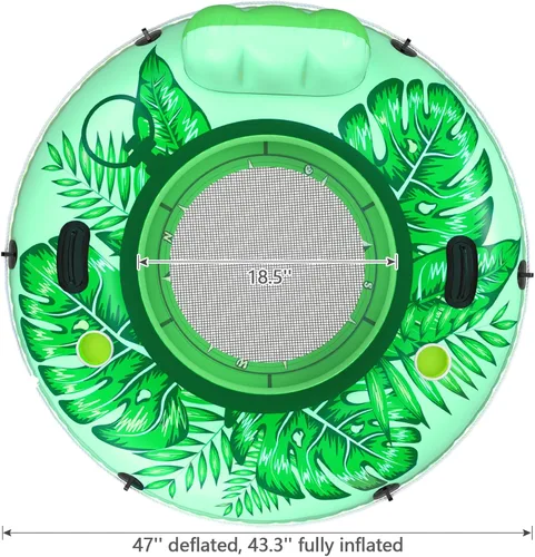 Miniatura 7 de Jasonwell Flotador inflable de tubo de río, flotador de río resistente, flotadores de piscina para lago, tubos de agua de primera calidad para Verde