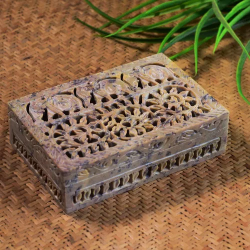 Miniatura 4 de Hashcart Joyero de mármol pequeña caja decorativa de tarot, caja de almacenamiento de baratijas, caja de esteatita tallada a mano, gran regalo