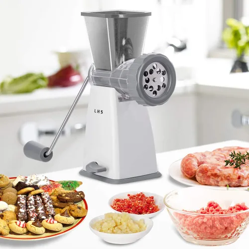 Miniatura 6 de LHS Picadora manual de carne con cuchillas de acero inoxidable, resistente y potente base de succión para uso doméstico rápido y sin esfuerzo