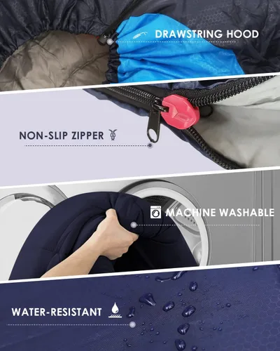 Miniatura 5 de Sleeping Bags for Adults Backpacking Lightweight Waterproof- Cold Weather Sleeping Bag for Girls Boys Mens for Warm Camping Hiking Outdoor Travel