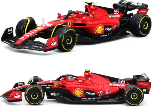 Miniatura 10 de 1/43 F1 2023 SF23 16# Charles Leclerc Scuderia SF23 55# Carlos Sainz aleación coche fundido a presión modelo modelo regalo (1/43 SF23 Monza #16)