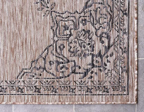 Miniatura 7 de Unique Loom Outdoor Traditional Collection - Alfombra de área antigua (4 pies 1 pulgada x 6 pies 1 pulgada, rectangular, beige y negro)