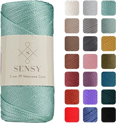 Miniatura 27 de Sensy Premium Cuerda de Poliéster de 2mm 251 Yardas Cuerda de Polipropileno 100% Cordón de Macramé 2mm Cordón para Bolsa de Ganchillo Cuerda