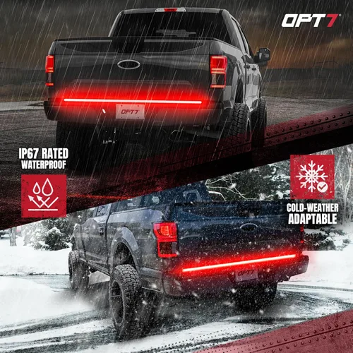 Miniatura 2 de OPT7 Luz trasera dinámica para F150 2018-2020 sin monitor de punto ciego – Redline 60 pulgadas de aluminio rígido 1 pieza barra de luz LED de triple