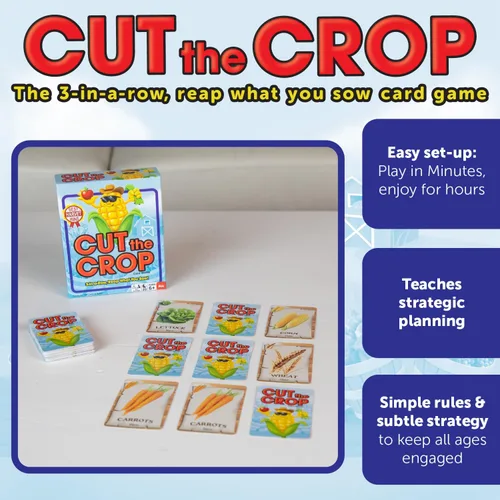 Miniatura 2 de Continuum Games Juego de cartas Cut The Crop The 3 in a Row Farm - Juego de memoria a juego para 2 a 6 jugadores de 6 años en adelante