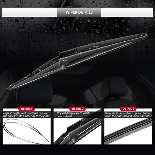 Miniatura 4 de Conjunto de limpiaparabrisas trasero para Nissan Pathfinder 2013 2014 2015 2016 2017 2018 2019 2020 – Juego de repuesto de limpiaparabrisas trasero