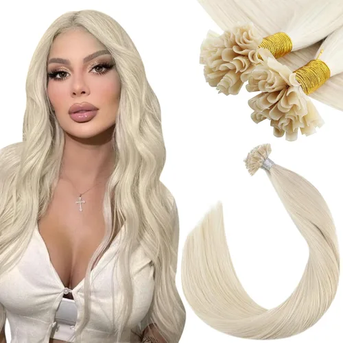 Miniatura 45 de Ugeat - Extensiones de cabello humano con microanillo, 14 pulgadas, extensiones de cabello Remy con microcuentas de 1 gm/hebra, 50 gms, extensiones