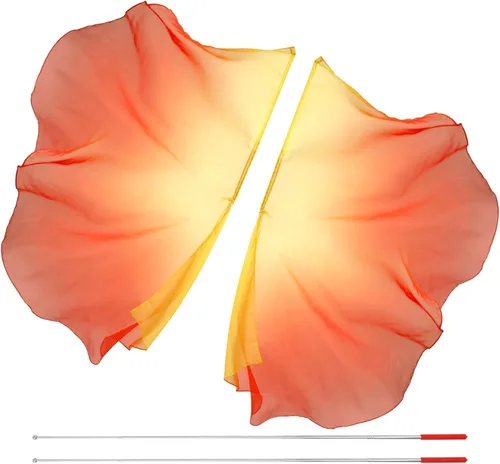 Miniatura 10 de 2 piezas de bandera de danza de adoración con poste telescópico, bandera de alabanza suave, elegante y encantadora, 1,4 × 1,9 m, banderas de Blanco